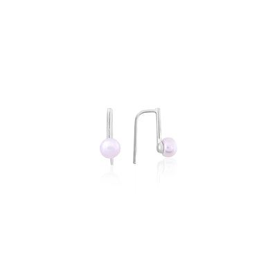 Silver Pink Pearl Drop Earrings - Flâneur Global® | FG | 925 Fine Silver Jewelry & Accessories