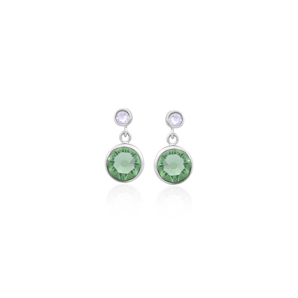 Silver Green Bezel-Set Drop Earrings for Her - Flâneur Global® | FG | 925 Fine Silver Jewelry & Accessories