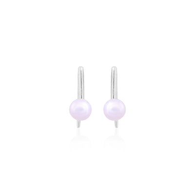 Silver Pink Pearl Drop Earrings - Flâneur Global® | FG | 925 Fine Silver Jewelry & Accessories