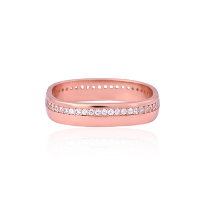 Elegant Rose Gold-Tone Band with Sparkling Zircon Accents - Flâneur Global® | FG | 925 Fine Silver Jewelry & Accessories