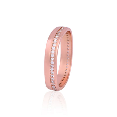 Elegant Rose Gold-Tone Band with Sparkling Zircon Accents - Flâneur Global® | FG | 925 Fine Silver Jewelry & Accessories