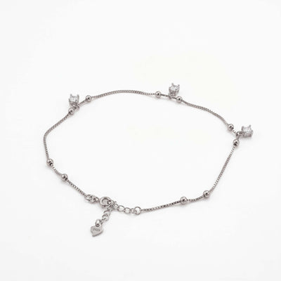 Delicate Crystal Butterfly Charm Anklet