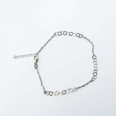 Linked Hearts Minimalist Anklet Pair