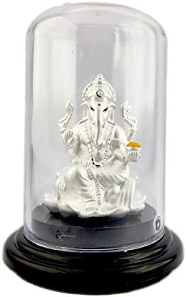 Lord Ganesha Idol in Protective Dome – 999 Silver Finish