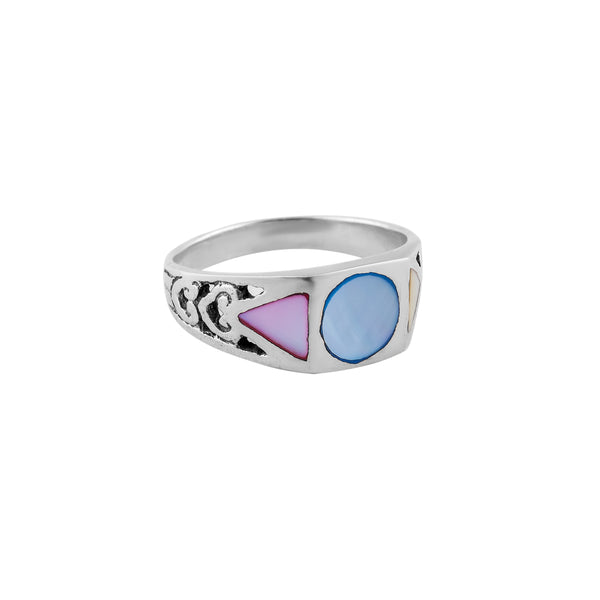 Modern Geometric Silver Ring