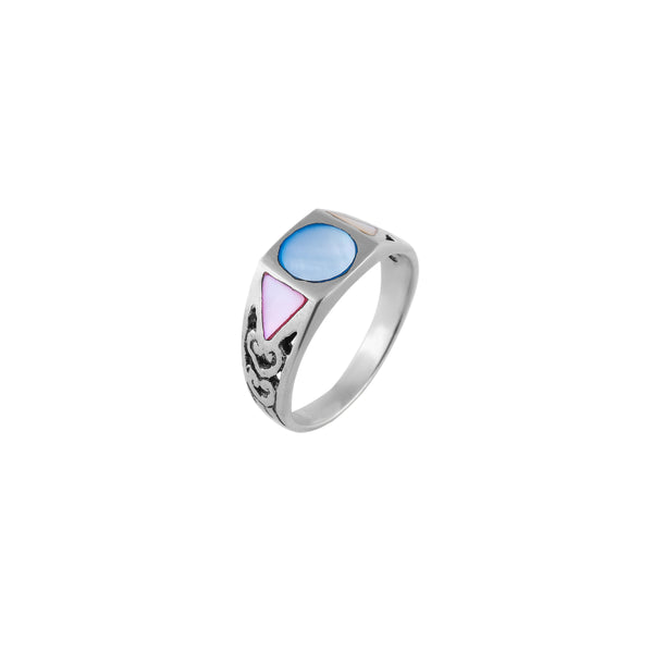 Modern Geometric Silver Ring