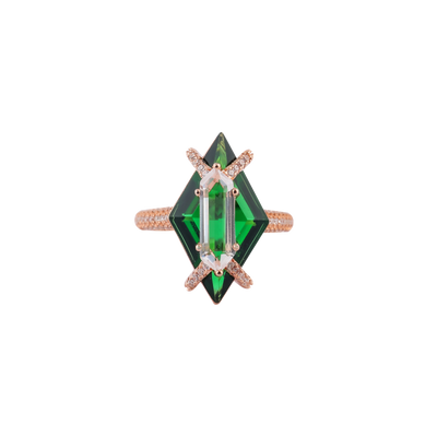 Elegant Emerald Cut Green Ring for Her