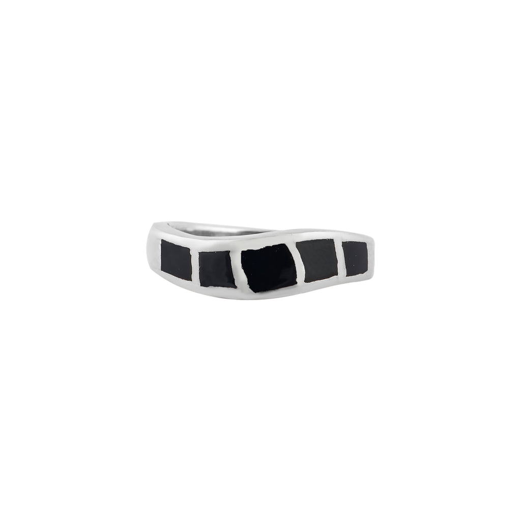 Bold Black Enamel Silver Ring for Him - Flâneur Global® | FG | 925 Fine Silver Jewelry & Accessories 