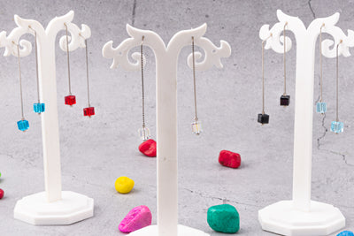 Blue Cubic Threader Earrings - Flâneur Global® | FG | 925 Fine Silver Jewelry & Accessories 