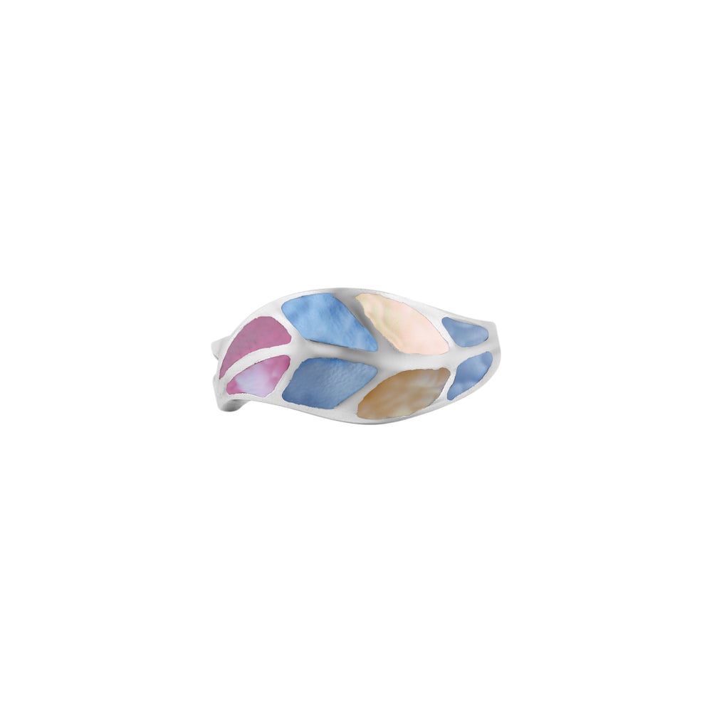 Mosaic Petal Silver Ring Nav