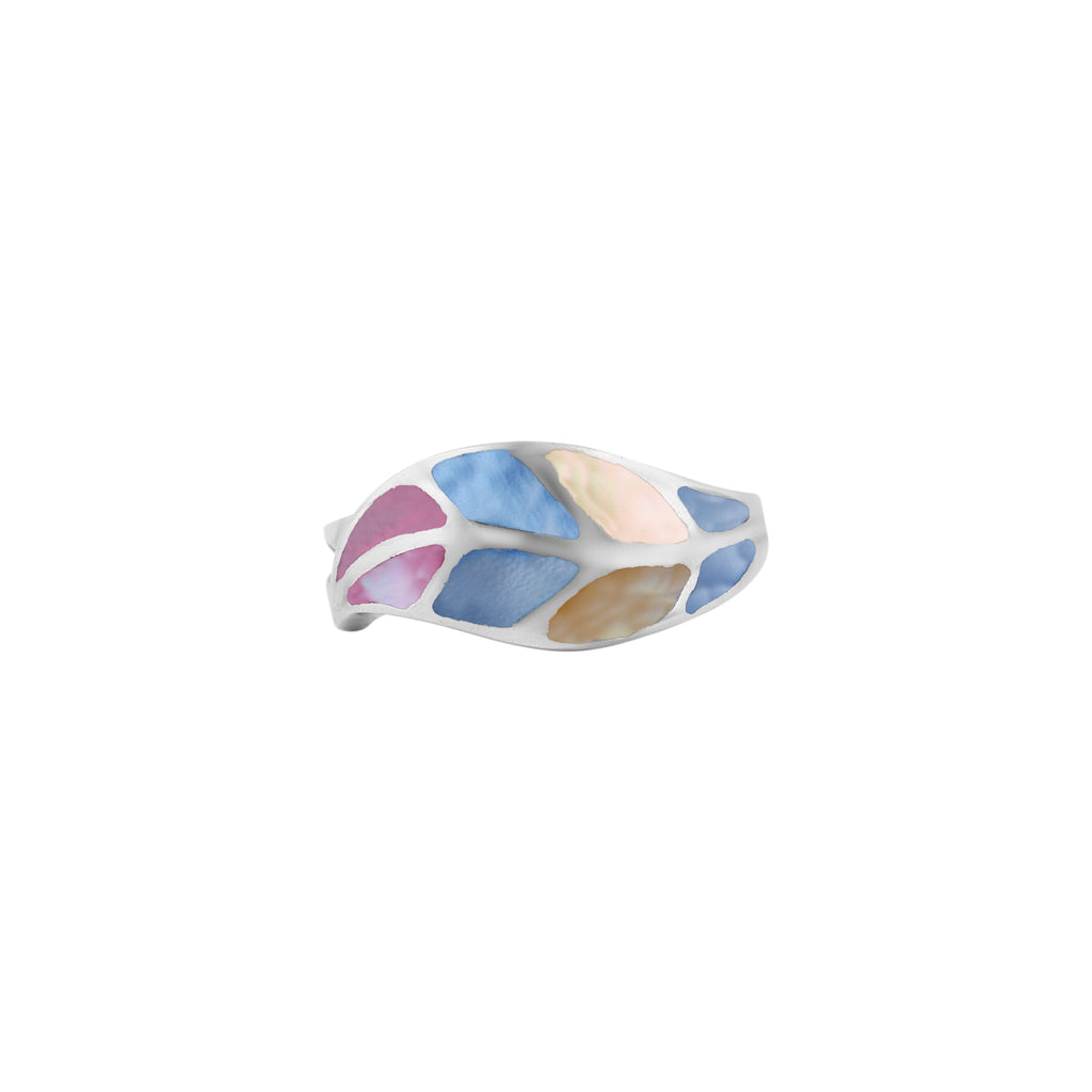 Mosaic Petal Silver Ring