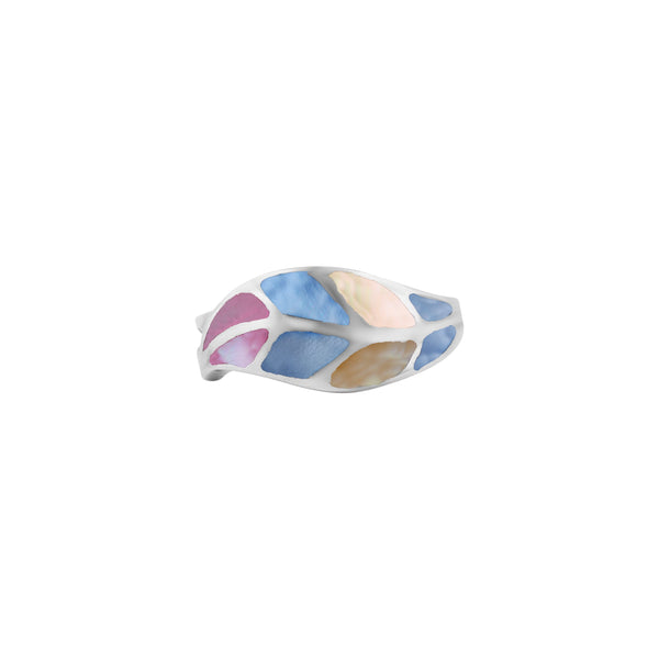 Mosaic Petal Silver Ring