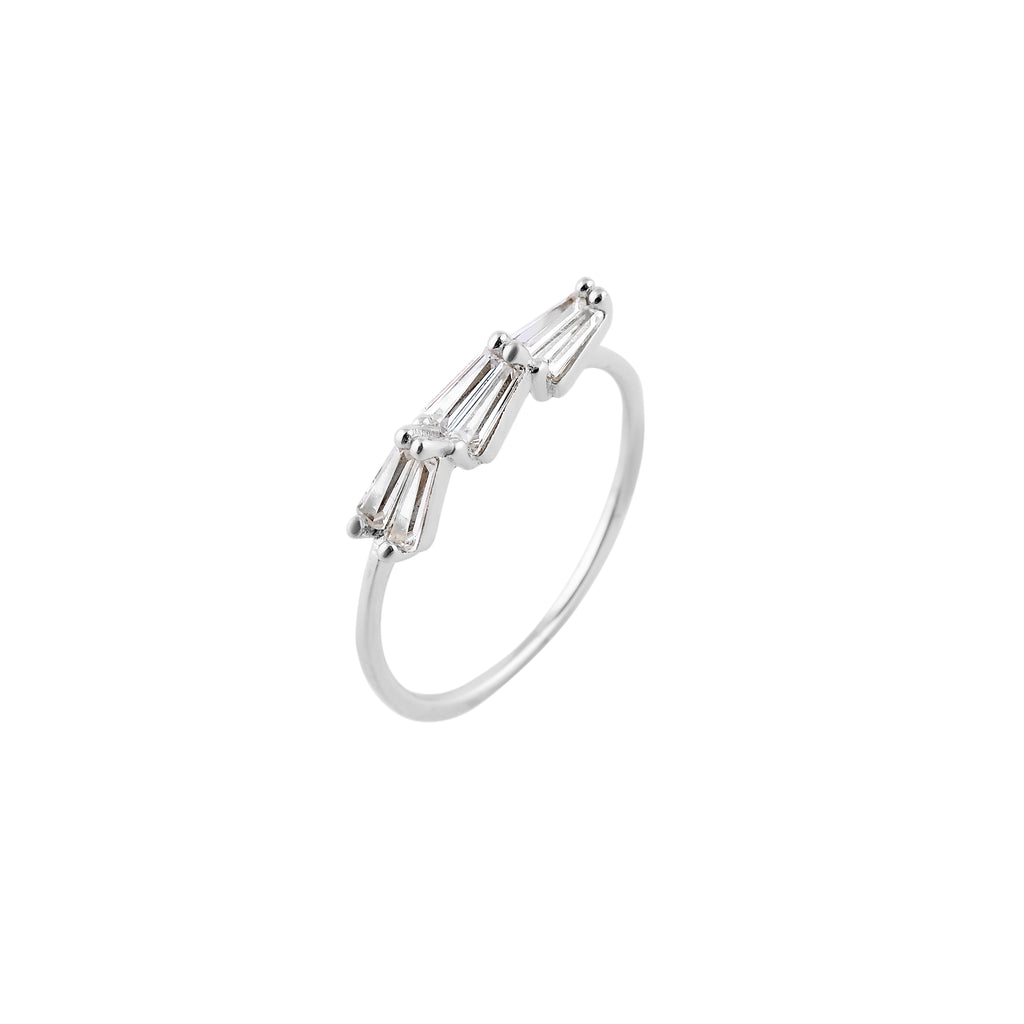 Baguette Trio Silver Ring