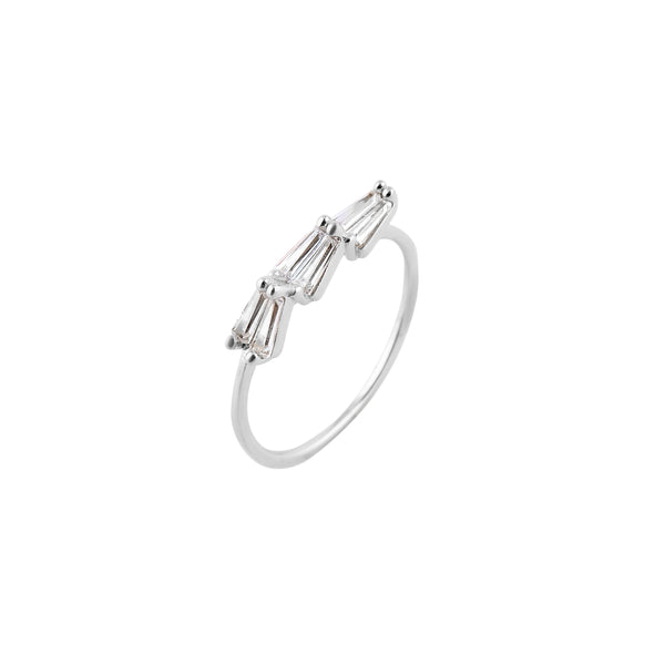 Baguette Trio Silver Ring