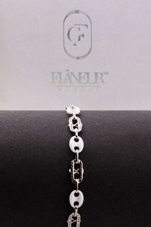 White Ceramic Diamond Bracelet
