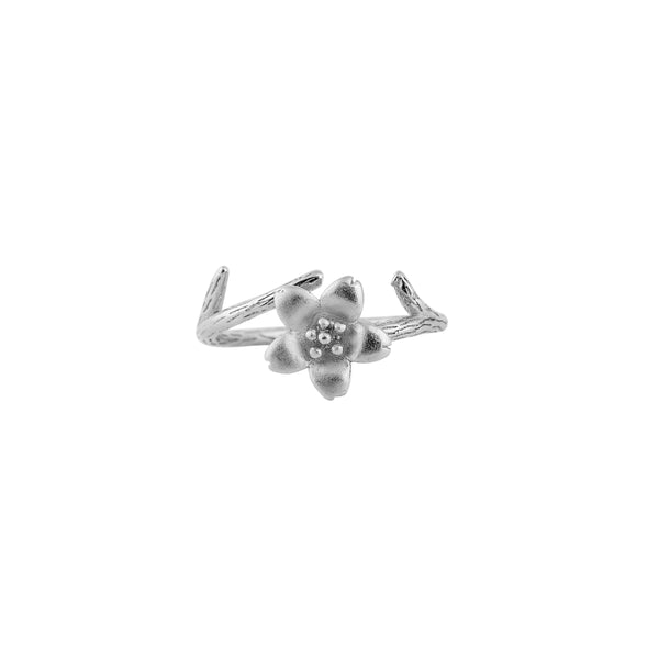 Delicate Blossom Silver Ring for her