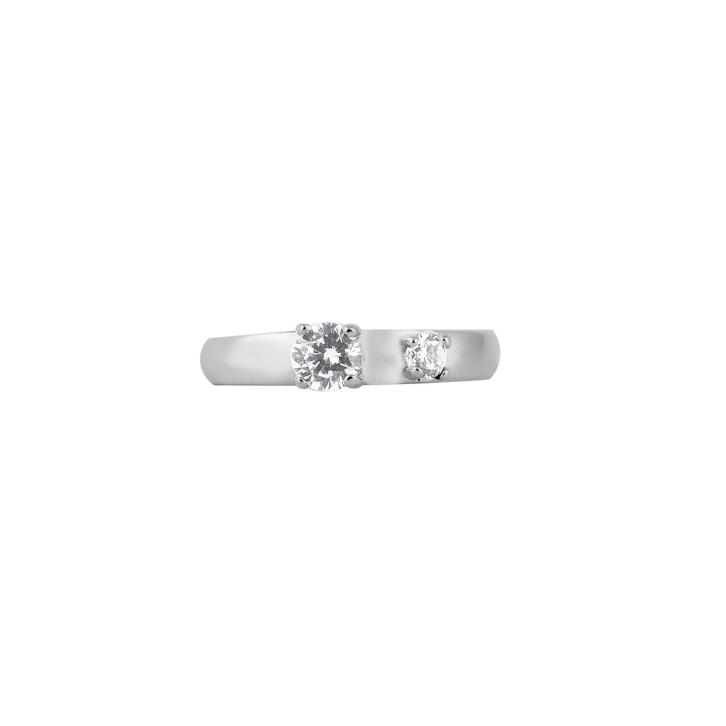 Two Stone CZ Silver Ring for her