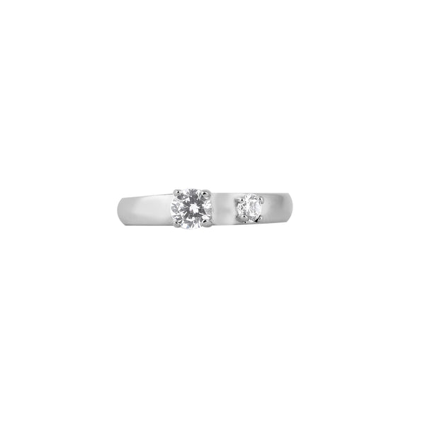 Two Stone CZ Silver Ring for her