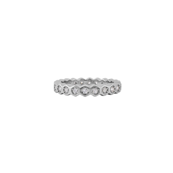 Scalloped Pave Silver Band for her