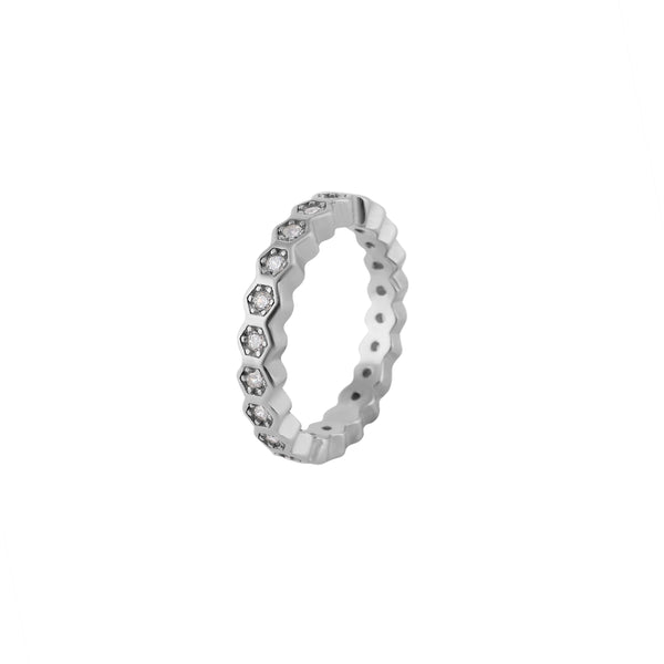 Scalloped Pave Silver Band for her