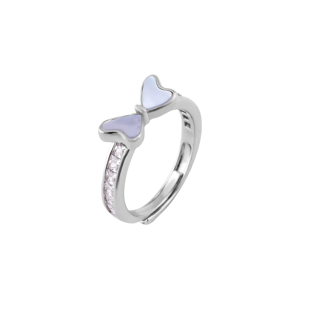 Mother of Pearl Butterfly Silver Ring for her
