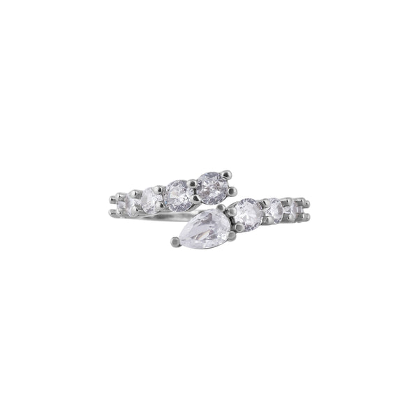 Statement CZ Silver Wrap Ring for her