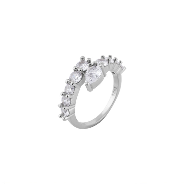 Statement CZ Silver Wrap Ring for her