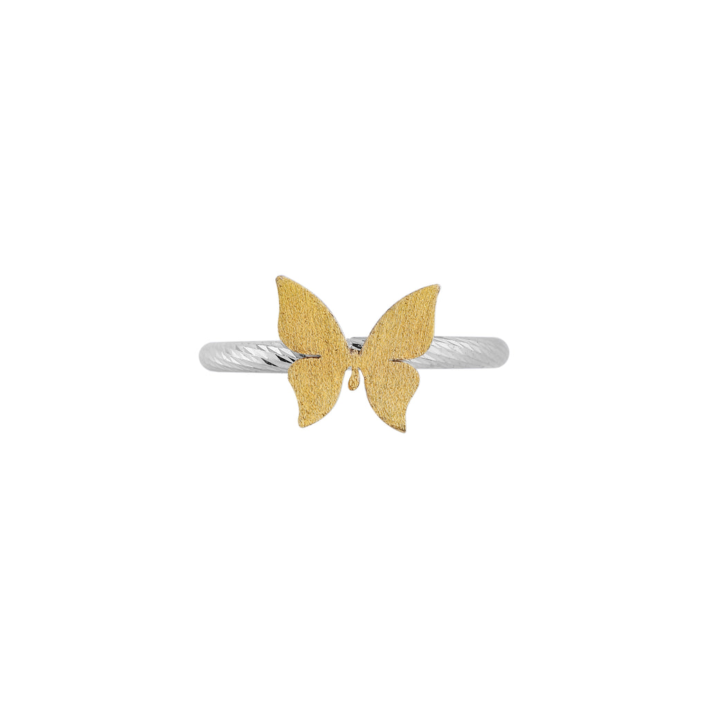 Butterfly Accent Two-Tone Cable Ring for her