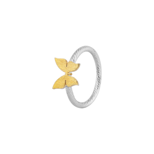 Butterfly Accent Two-Tone Cable Ring for her