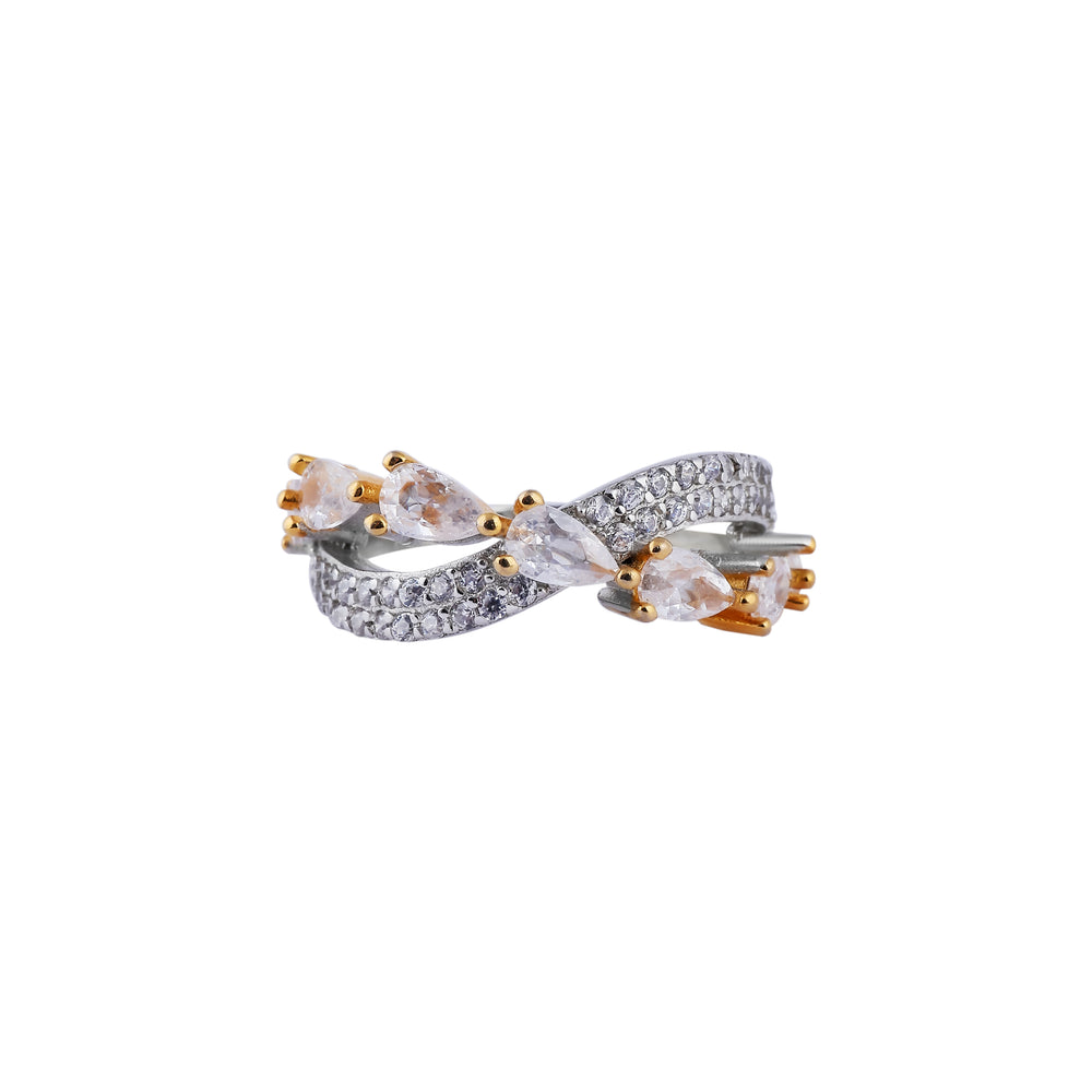 Pear Crisscross Ring