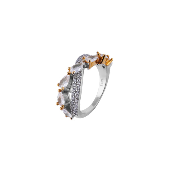 Pear Crisscross Ring