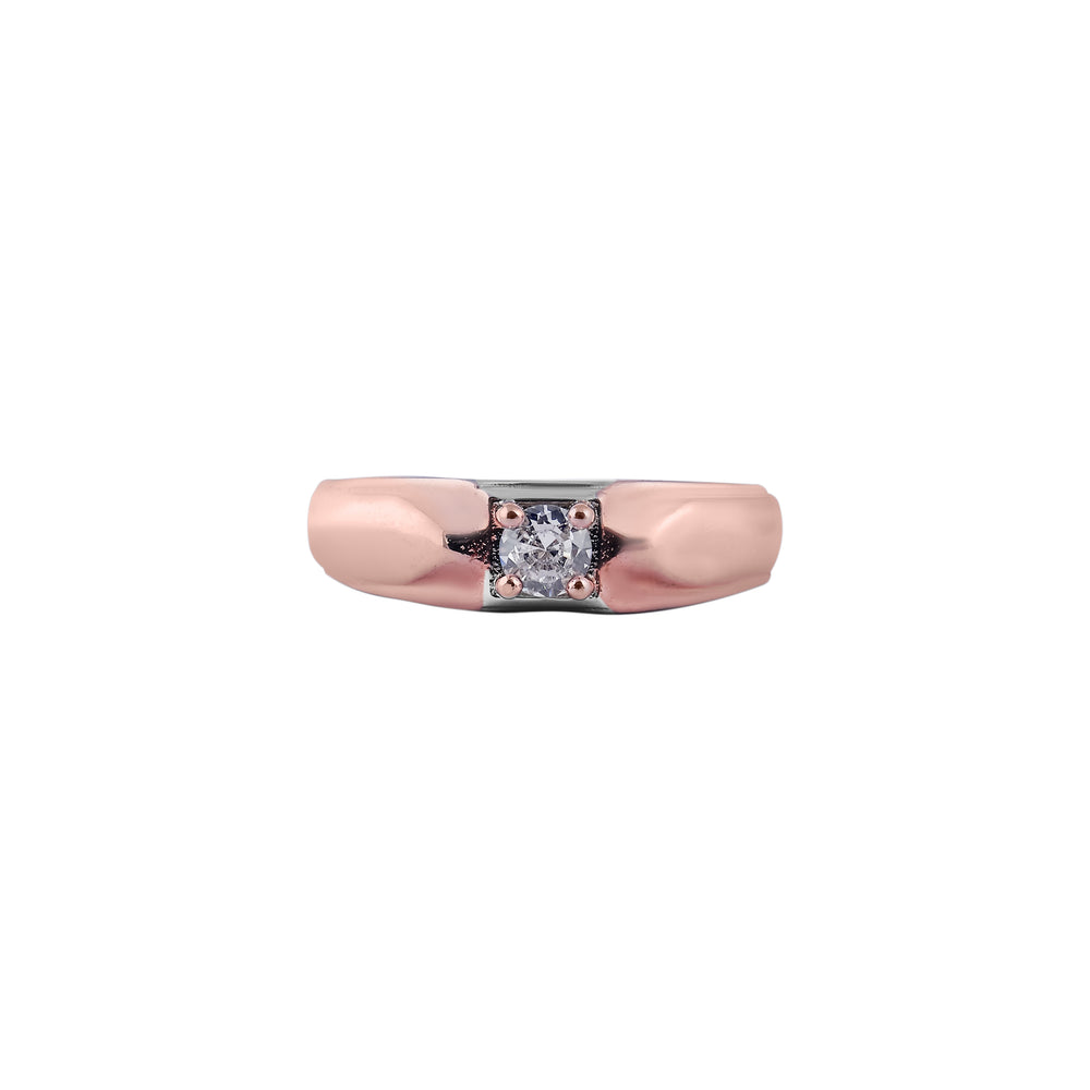 Solitaire CZ Two-Tone Adjustable Ring for her
