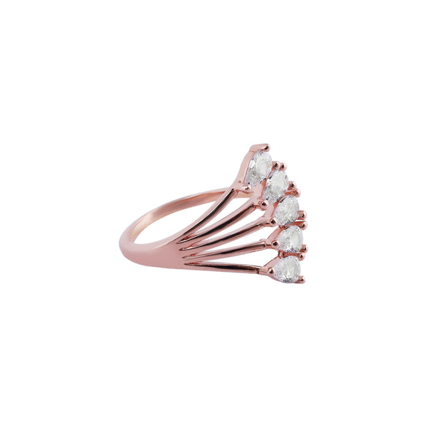 Marquise CZ Fan Rose Gold Ring for her