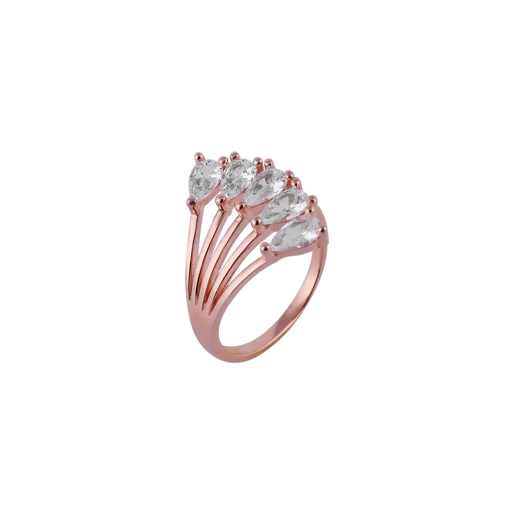 Marquise CZ Fan Rose Gold Ring for her