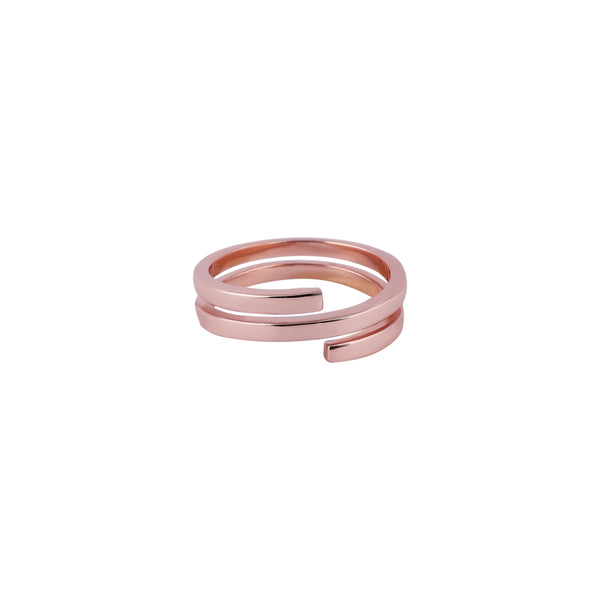 Minimalist Spiral Rose Gold Open Ring for her