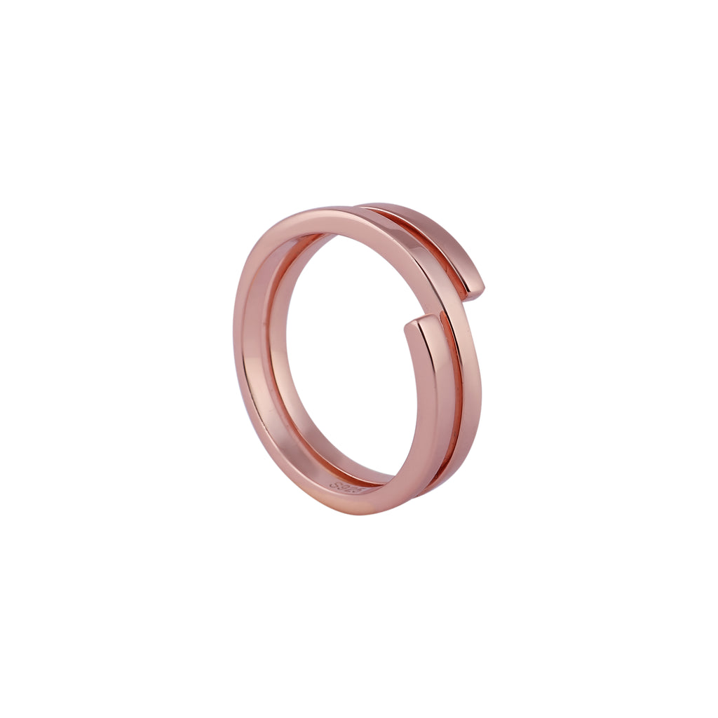 Minimalist Spiral Rose Gold Open Ring for her