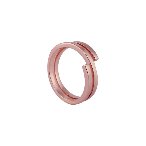 Minimalist Spiral Rose Gold Open Ring for her