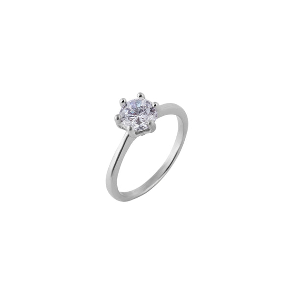 Solitaire Pear CZ Silver Ring for her