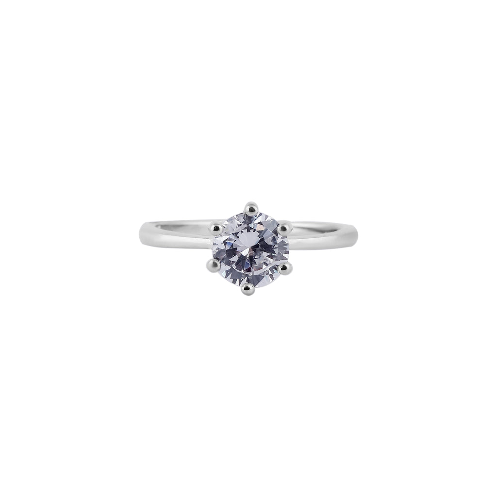 Solitaire Pear CZ Silver Ring for her