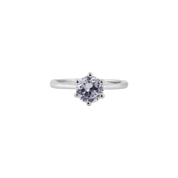 Solitaire Pear CZ Silver Ring for her