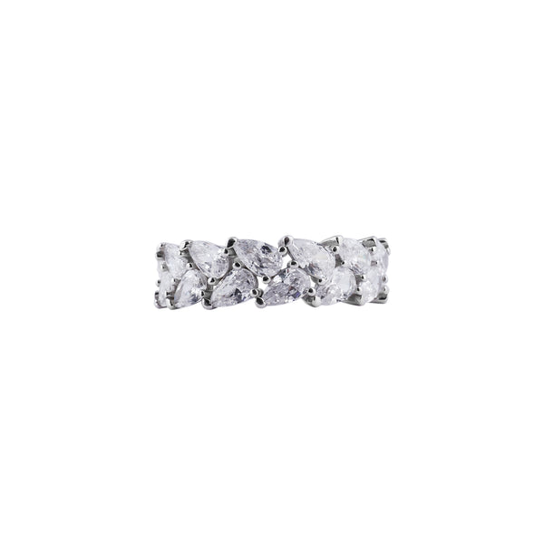 Pear CZ Eternity Band for her