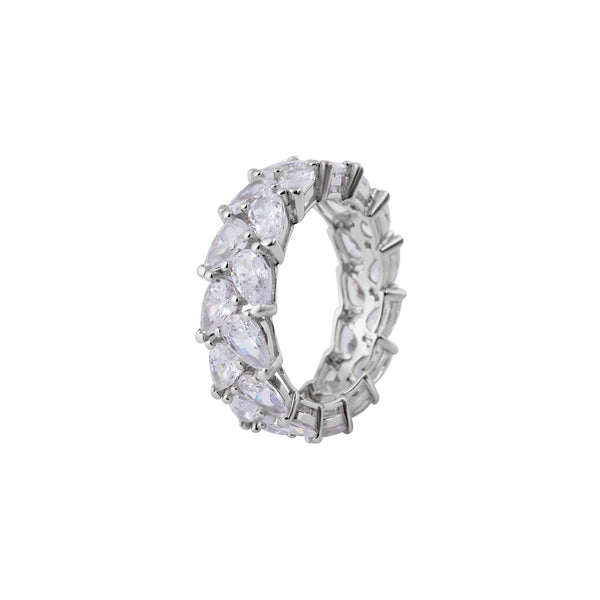 Pear CZ Eternity Band for her