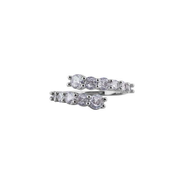 Graduated Round CZ Silver Wrap Ring for her