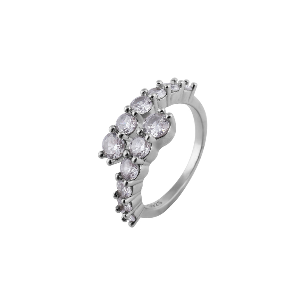 Graduated Round CZ Silver Wrap Ring for her