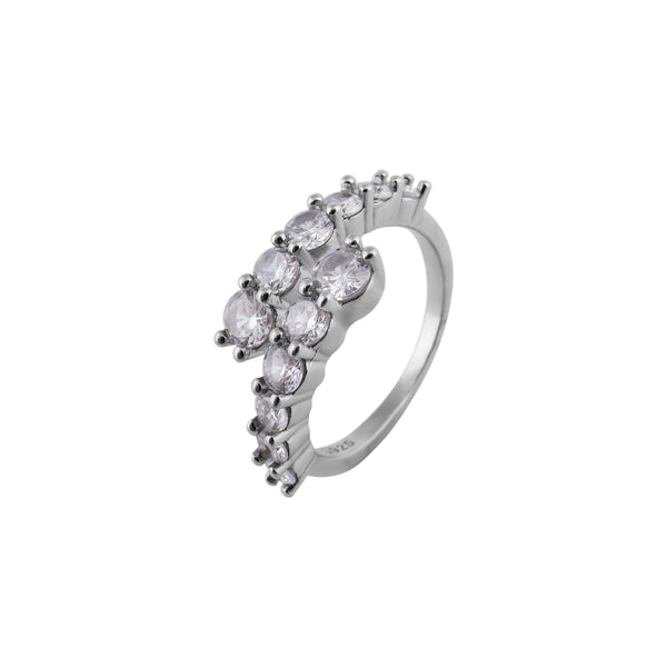 Graduated Round CZ Silver Wrap Ring for her