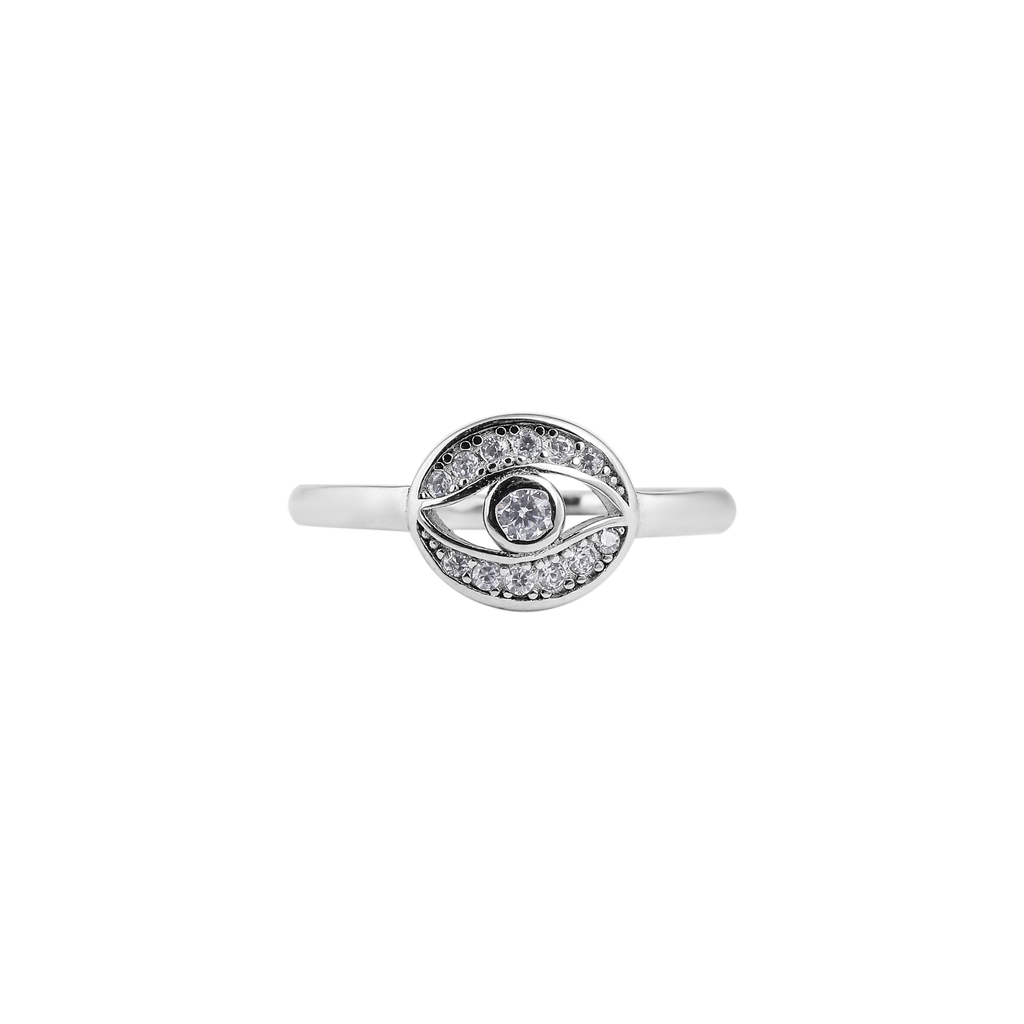 Evil Eye Pave Silver Ring for her - Flâneur Global® | FG | 925 Fine Silver Jewelry & Accessories 