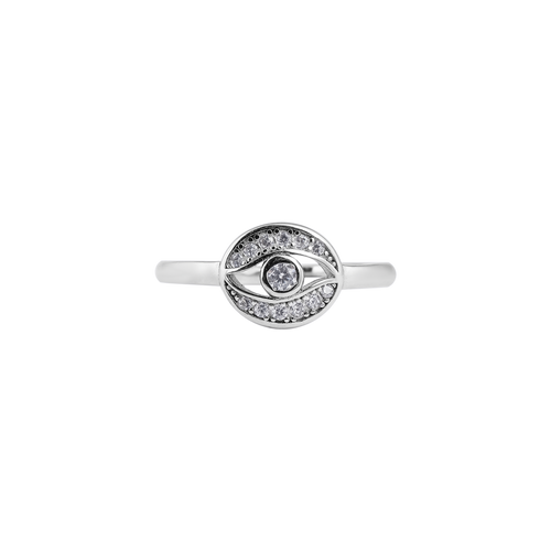 Evil Eye Pave Silver Ring for her