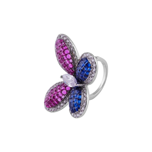 Butterfly Design CZ Statement Ring