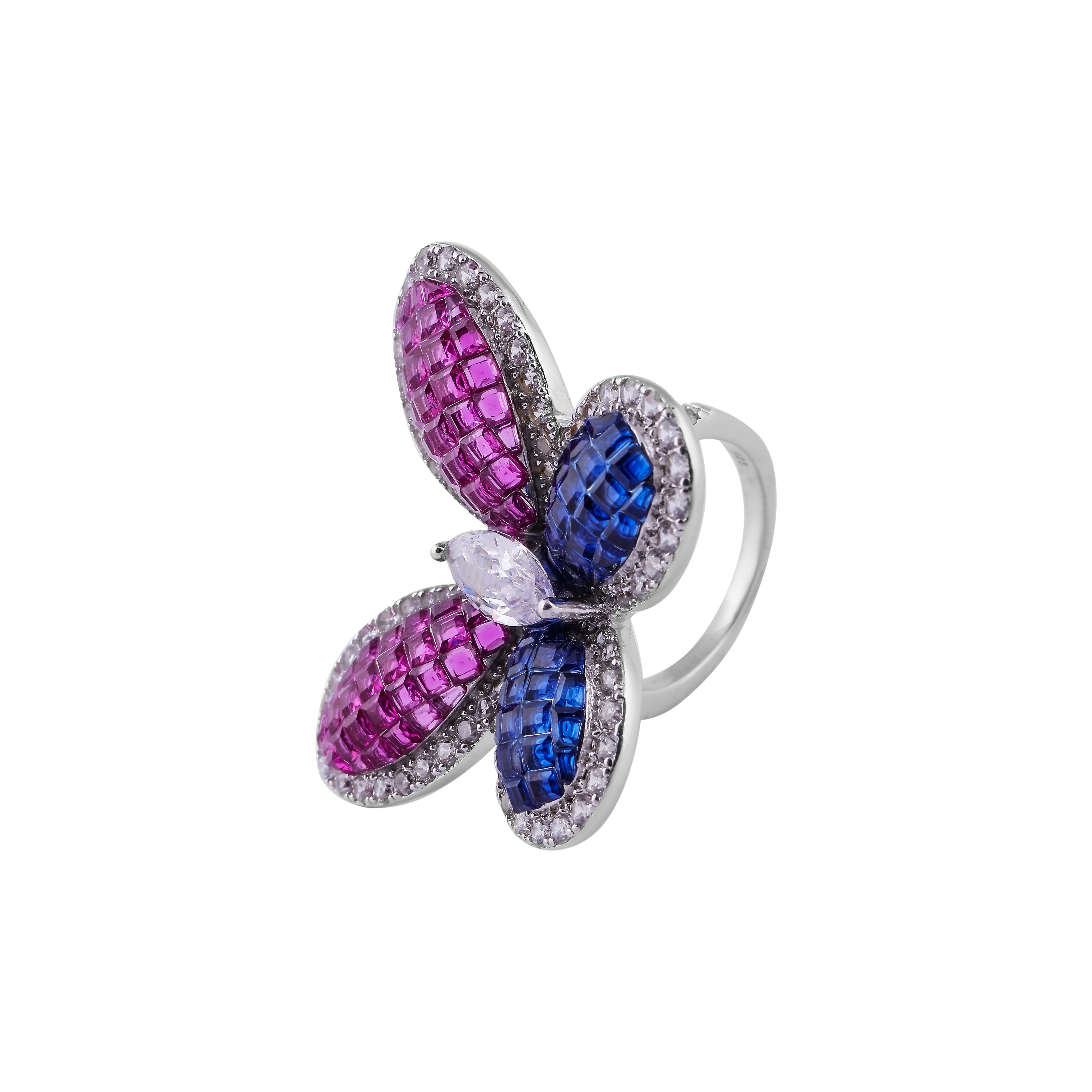 Butterfly Design CZ Statement Ring