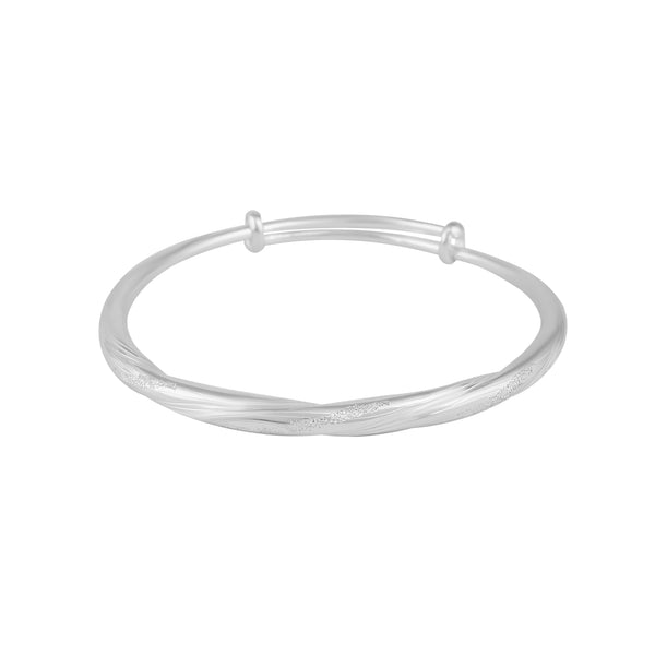 Sterling Silver Adjustable Twisted Bangle Bracelet